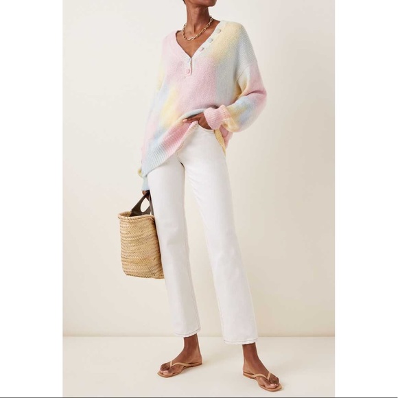 LoveShackFancy Naveen V-Neck Pullover Sweater Tie Dye Fairy Tale Women’s Small - Picture 16 of 16